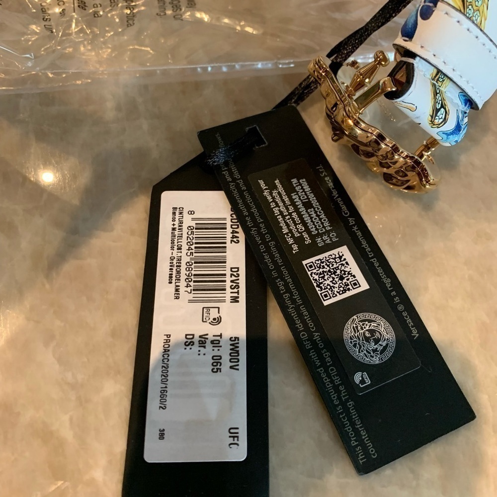Versace La Medusa Tresor de la Mer Printed Belt - Picture 12 of 12